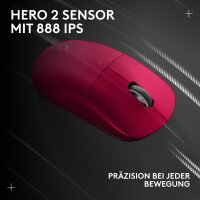 Logitech G PRO X SUPERLIGHT 2, 910-006798, wireless gaming mouse, 60g, 5 buttons, 44K DPI, 8,000Hz, USB-C, pink, PC/Mac