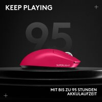 Logitech G PRO X SUPERLIGHT 2, 910-006798, wireless gaming mouse, 60g, 5 buttons, 44K DPI, 8,000Hz, USB-C, pink, PC/Mac