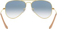 Ray-Ban Brille, klassische Fliegerform, blauen UV-Schutz-Gläsern, leichter goldener Metallrahmen