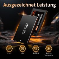 Ediloca ES106 128GB SSD, 2.5" SATA III, intern, 550MB/s, 3D NAND TLC, für Laptop & PC, schwarz