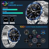 MiracDan Silver Mens Smartwatch, Military Design, Metal...