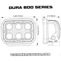 Duralux Dura 600 Series LED work light, 6 LEDs, 60° beam angle, robust, energy-efficient, versatile