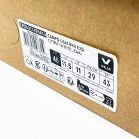 VEJA Campo Sneakers, EUR 45, White/Kaki, sustainable leather, retro design, comfortable sole, unisex