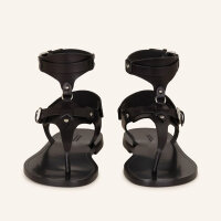 ISABEL MARANT EVEEN thong sandals, black, size 38, leather straps, flat sole, elegant summer shoe