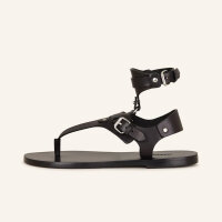 ISABEL MARANT EVEEN thong sandals, black, size 38, leather straps, flat sole, elegant summer shoe