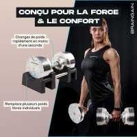 BRAINGAIN Dumbbell 32.5 kg, chrome-plated, adjustable, 1...