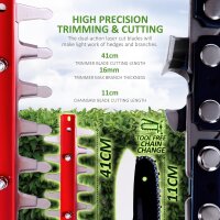 NETTA 4-in-1 Akku-Gartenset, Stangensäge & Heckenschere, 20V, Teleskop 2,5m, Akku/Ladegerät, UK-Kabel, kleine Macke