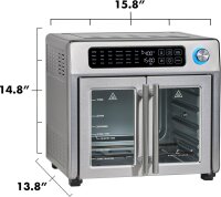 Emeril Lagasse Fritteusen-Toaster-Ofen, 26QT, 24 Funktionen, digitale Steuerung, 7 Zubehörteile, Edelstahl, French Door