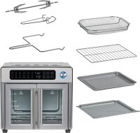Emeril Lagasse Fritteusen-Toaster-Ofen, 26QT, 24 Funktionen, digitale Steuerung, 7 Zubehörteile, Edelstahl, French Door