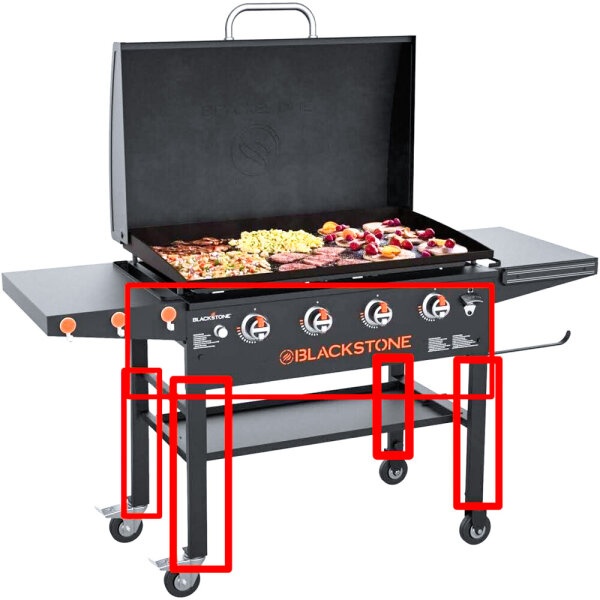 BLACKSTONE Power Griddle 36 Ersatz-Brennerbox, Gasgrillteil ohne Untergestell, Knöpfe & Grillplatte, robustes Zubehör