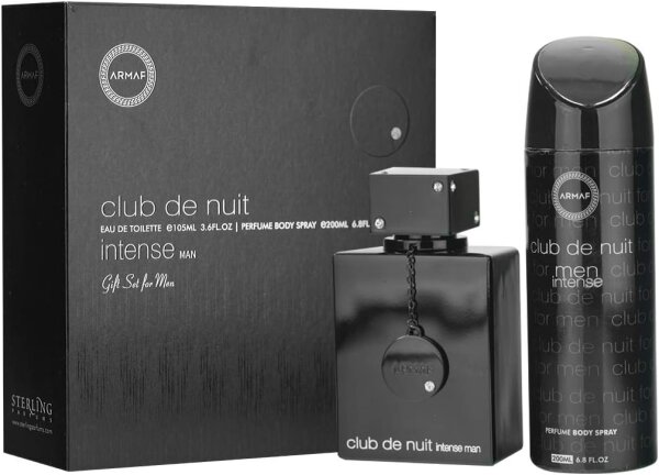 ARMAF Club De Nuit Intense Herren-Set, Eau de Toilette & Body Spray, elegantes Geschenk, maskuliner Duft, schwarz