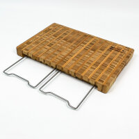 Frankfurter Brett Basic Pinstripe Bamboo Kitchen Board, with waste container, overflow protection, non-slip, robust wooden board