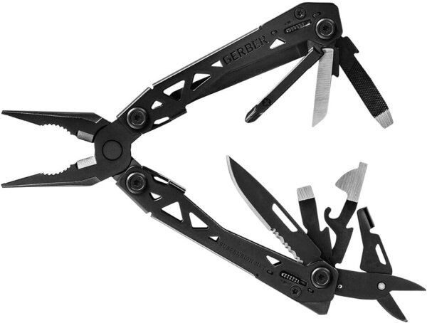 Gerber Suspension NXT Multi-Tool 15 Funktionen, Gürtel-Clip, 190g, 10,8cm, Schwarz, Modell 30-001778, 1055358