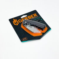 Gerber Edge folding utility knife, stainless steel, 6.7 cm blade length, model 31-000668, robust all-purpose knife