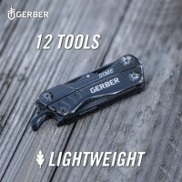 Gerber Dime 30-000469 Multifunktionswerkzeug, 12 Funktionen, Taschenformat, schwarz, robust, ideal für unterwegs