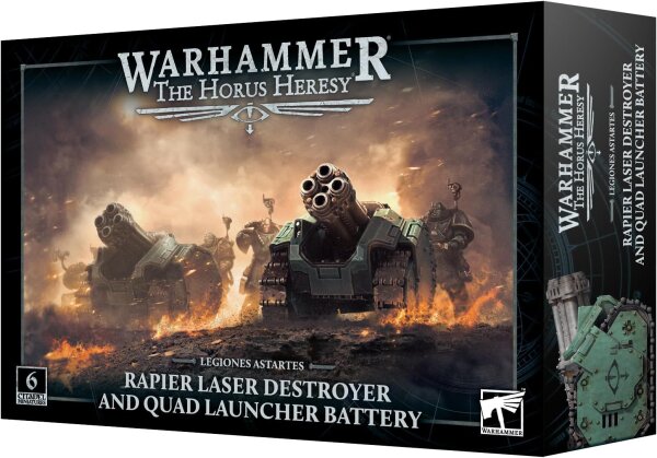 Warhammer The Horus Heresy 31-104, Legiones Astartes Rapier Laser Destroyer & Quad Launcher, 6 Miniaturen, Tabletop Set