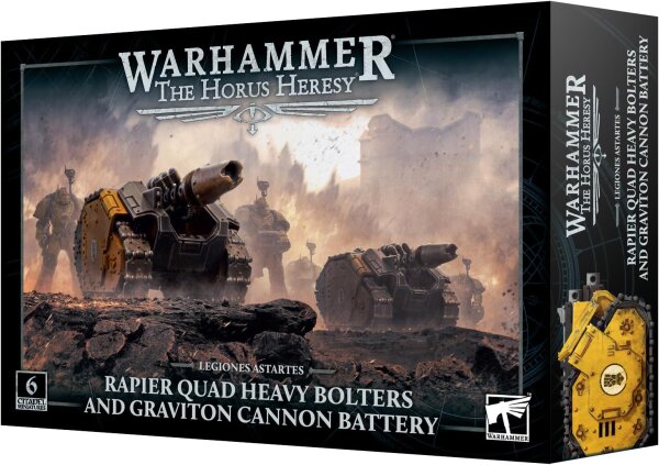 Warhammer The Horus Heresy 31-105, Legiones Astartes Rapier Battery, 6 Miniaturen, Quad Heavy Bolters & Graviton Cannon, Tabletop