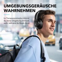 Soundcore Q20i A3004 Over-Ear Bluetooth-Kopfhörer, ANC, 40h Akku, Hi-Res Audio, Bass, App-Steuerung, Schwarz