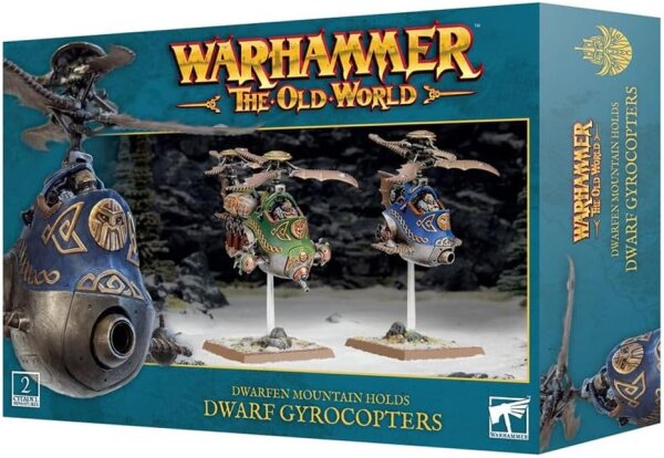 Warhammer The Old World, Games Workshop, Dwarf Mountain Holds Gyrocopters, 2 miniatures, flying units, tabletop, building set