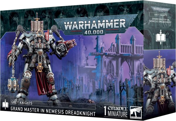 Warhammer 40.000 Grey Knights Grand Master Nemesis Dreadknight, Citadel Miniatur, 57-05, detailreich, unbemalt, Bausatz