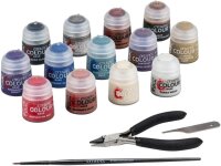 Warhammer 40.000 Farben & Werkzeuge Set, Games Workshop 60-12, Malset für Miniaturen, inkl. Farben & Zubehör