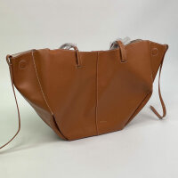 Polene Cyme Damen Handtasche 87653, Schultertasche, genarbtes Leder, Edition Camel, elegantes Design, vielseitig tragbar