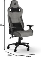 Corsair T3 RUSH Gaming Chair, Fabric, Racing Design,...
