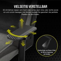 Corsair T3 RUSH Gaming-Stuhl, Stoff, Rennsport-Design, Memory-Lendenstütze, Nackenkissen, Schwarz/Holzkohle