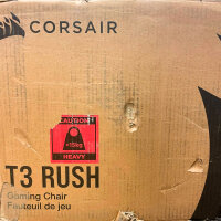 Corsair T3 RUSH Gaming-Stuhl, Stoff, Rennsport-Design, Memory-Lendenstütze, Nackenkissen, Schwarz/Holzkohle