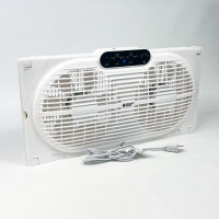 BEYOND BREEZE Doppelfensterlüfter, 9 Zoll, Fensterlüfter mit Fernbedienung, 3 Stufen, umkehrbarer Luftstrom, Alarm, erweiterbar
