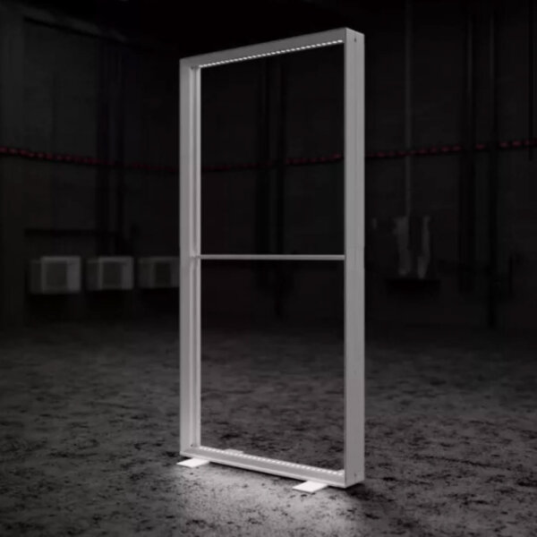 Mobiler LED Messestand 199x99cm, Leuchtkasten, ohne Stoffgrafik, flexibler Aufbau, transportabel, ideal für Events