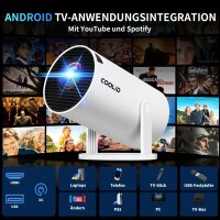 Coolid C2 Mini Projector, Portable 4K/1080P Projector, 5G WiFi 6, BT 5.4, Auto-Keystone, 180° Rotatable, White