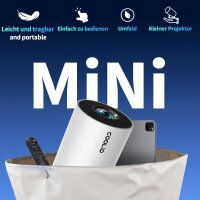Coolid C2 Mini Projector, Portable 4K/1080P Projector, 5G WiFi 6, BT 5.4, Auto-Keystone, 180° Rotatable, White