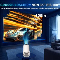 Coolid C2 Mini Projector, Portable 4K/1080P Projector, 5G WiFi 6, BT 5.4, Auto-Keystone, 180° Rotatable, White