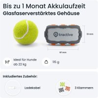 Tractive GPS Tracker Hund XL TG4XL, Bissfest, 1 Monat Akku, Live-Ortung weltweit, Weglaufalarm, Aktivitäts- & Gesundheits-Tracking
