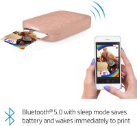 HP Sprocket HPISPP, Mobiler Fotodrucker, kabellos, Bluetooth, Zink-Klebefotopapier, für iOS/Android, rosa