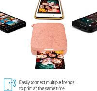HP Sprocket HPISPP, Mobiler Fotodrucker, kabellos, Bluetooth, Zink-Klebefotopapier, für iOS/Android, rosa