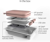 HP Sprocket HPISPP, Mobiler Fotodrucker, kabellos, Bluetooth, Zink-Klebefotopapier, für iOS/Android, rosa