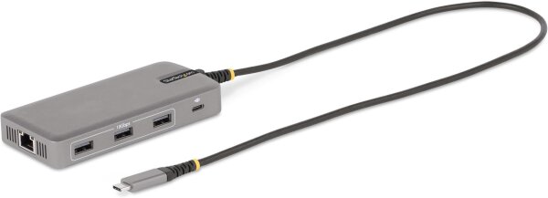 StarTech 117B-USBC-MULTIPORT USB-C Multiport Dock, 3 Monitore, 4K HDMI/DP, 3x USB-A, 100W PD, GbE, kompakt, Win/ChromeOS