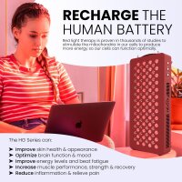 Hooga HG500 Red Light Panel, 100 LEDs, 660nm Red & 850nm NIR, for Face/Body, Wellness, incl. Hanging Kit