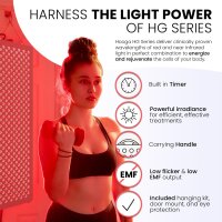 Hooga HG500 Red Light Panel, 100 LEDs, 660nm Red & 850nm NIR, for Face/Body, Wellness, incl. Hanging Kit