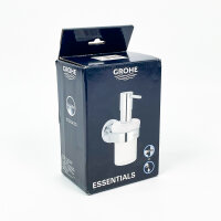 Grohe Essentials Seifenspender Bad mit Halter, verdeckter Befestigung, pflegeleicht, langlebig, Chrom, 40448001