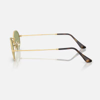 Ray-Ban RB3547 001/4E Sonnenbrille, oval, Arista Gold Rahmen, grüne Gläser, Größe 51-21, Summer Capsule Edition