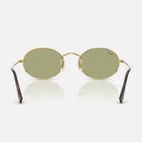 Ray-Ban RB3547 001/4E Sonnenbrille, oval, Arista Gold Rahmen, grüne Gläser, Größe 51-21, Summer Capsule Edition