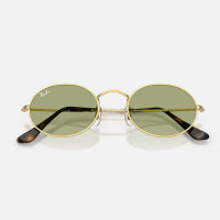 Ray-Ban RB3547 001/4E Sonnenbrille, oval, Arista Gold Rahmen, grüne Gläser, Größe 51-21, Summer Capsule Edition
