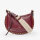Isabel Marant Mini Moon womens shoulder bag, 24x14x9cm, calfskin leather, burgundy, crescent moon design, adjustable strap