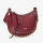 Isabel Marant Mini Moon womens shoulder bag, 24x14x9cm, calfskin leather, burgundy, crescent moon design, adjustable strap