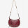 Isabel Marant Mini Moon womens shoulder bag, 24x14x9cm, calfskin leather, burgundy, crescent moon design, adjustable strap