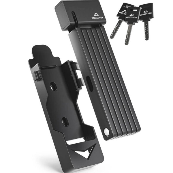 Nextcover YY-4RPW-M2TR Faltschloss 100cm, SteelSecure, 3 Schlüssel, robustes Fahrradschloss, schwarz
