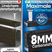 Nextcover YY-4RPW-M2TR Faltschloss 100cm, SteelSecure, 3 Schlüssel, robustes Fahrradschloss, schwarz